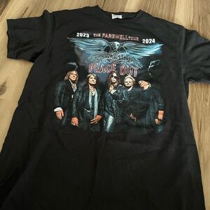 Aerosmith Peace Out Farewell Tour T-Shirt Men's Black Crowes Concert Medium